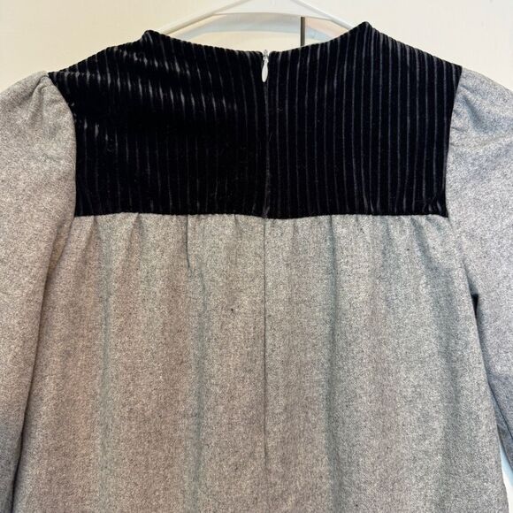 NWT Kidichic Girls Heather Gray Chesterfield Collar Wool blend Dress, Size 8 - Picture 4 of 7